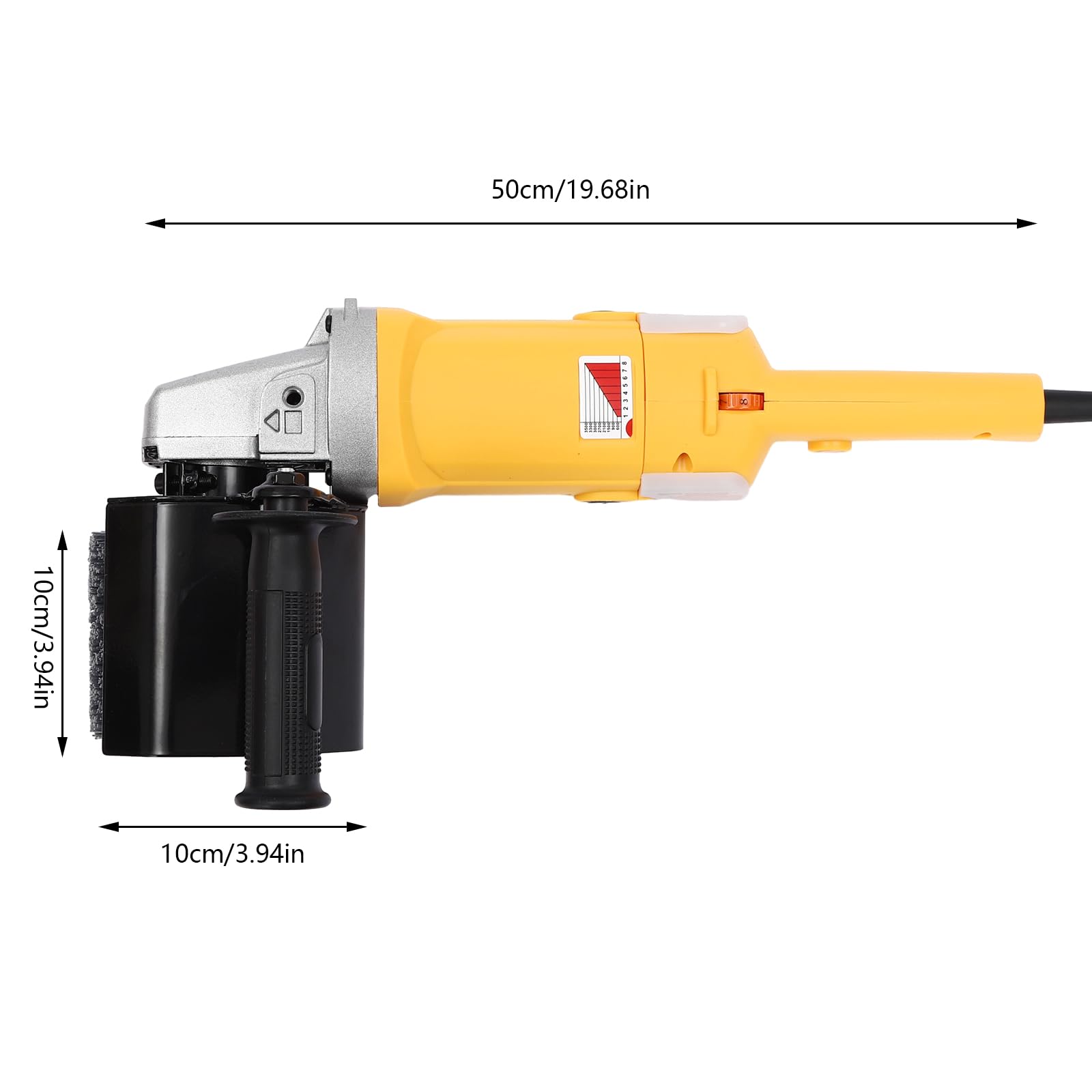 Máquina de satén de 1,4 kW, lijadora de cepillos de madera para renovar todo tipo de superficies, velocidad ajustable, con 2 cepillos de carbón, 1 rueda de lona