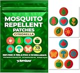 RiptGear Mosquito Patches - 78 Pack of Bug Stickers for Kids and Adults, Natural Citronella Patch Sticks to Any Surface - DEET Free Mosquito Stickers