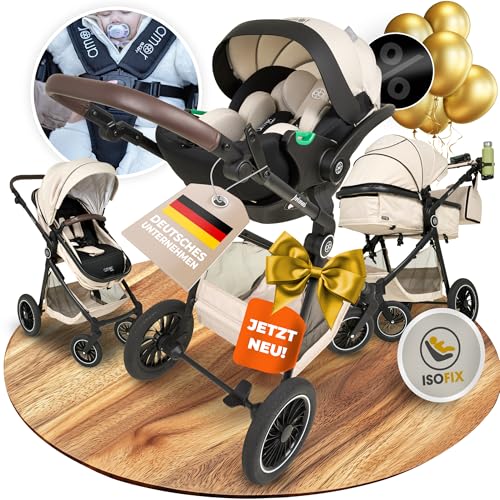 Kinderwagen 3 in 1 [Babywagen & Autositz] mit Babyschale...