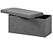 Deuba Banco Almacenaje Baúl Capacidad 100L Puff Otomana Plegable 80x40x40cm Gris Oscuro Taburete Salón Oficina