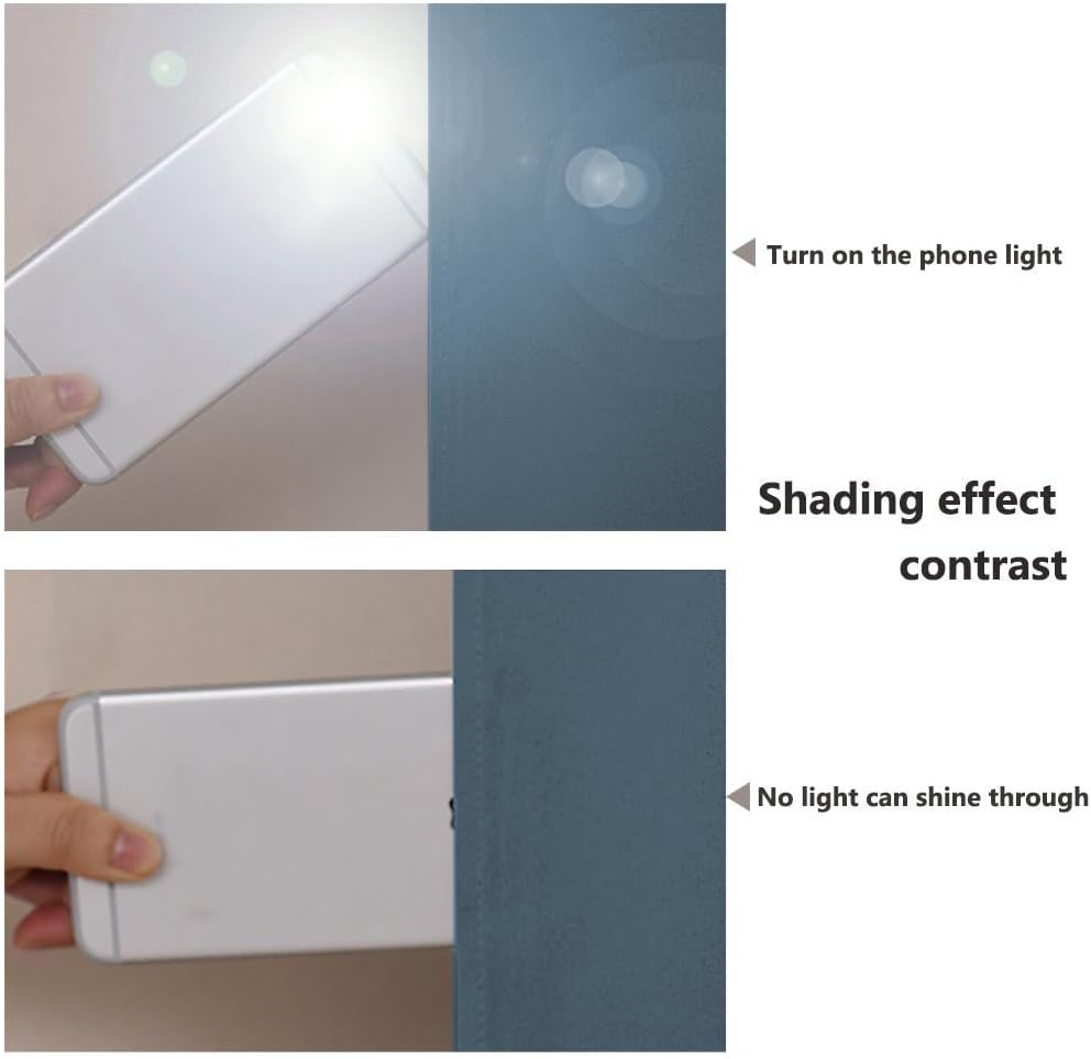 NICETOWN 100% Blackout Short Curtains with Black Liners, 2 Panels, 37" W by 40" L, Smoky Blue, Solid Thermal Insulated Full Blackout 2-Layer Lined Drapes, Energy Efficiency Window Drapes for Bedroom thumbnail