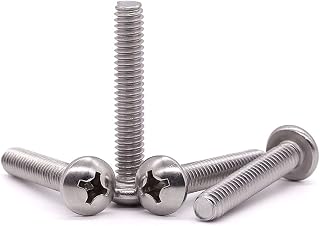 EASTLO- #10 24 X 1 3 4 Pan Head Machine Screw, Phillips Drive, 304 Stainless Steel 18 8, Bright Finish, Fully Machine Thread, Pack of 50#10 24 X 1 3 4 (50 Pcs) Silver