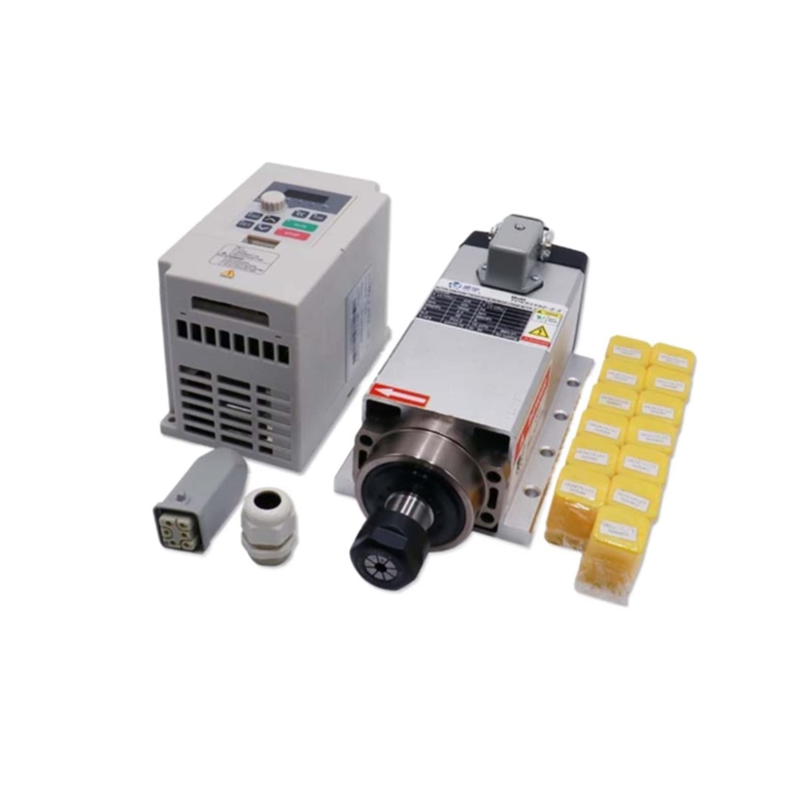 Lloopk 1.5Kw 400Hz 24000Rpm Cnc Spindle, 2200W/1500W 2.2Kw1.5kw 300/400Hz 18000/24000Rpm Air Cooling Cnc Spindle Motor+Vfd+1Set Er20/Er11 Collet For Cnc Milling Machine