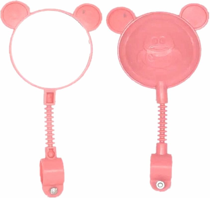AISHEMI Children's Gift 2PCS Children Bicycle Safe Rearview Mirror Bicycle Mirror with Ears, Bike Mirror 360 ° Rotation with Handlebar 1.8 cm - 2 cm (0.71 in - 0.79 in) Diameter (Pink)
