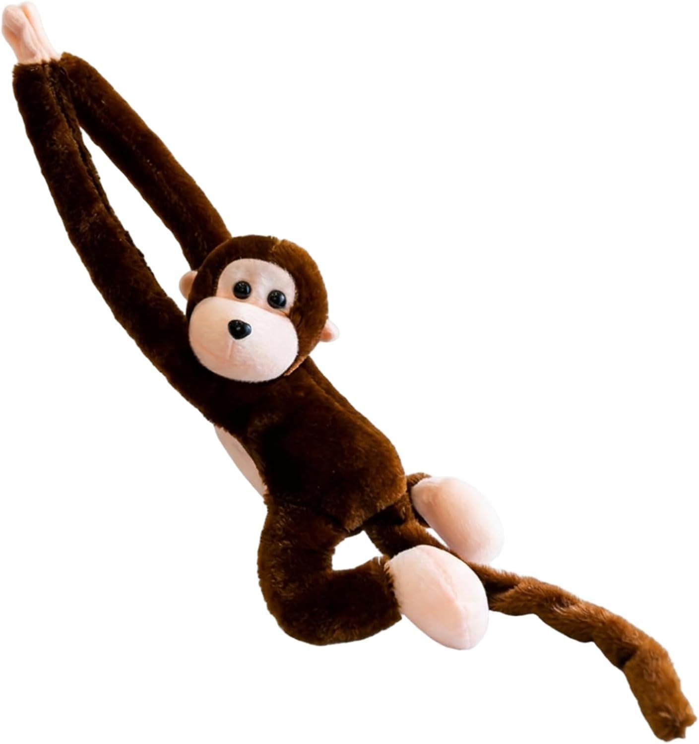 Hanging Monkey Stuffed Animal, 27.5 Inch Interactive Plush Monkey Toy with Sound & Long Arms for Curtain Tie-Back, Kids Room Decor (Coffee)