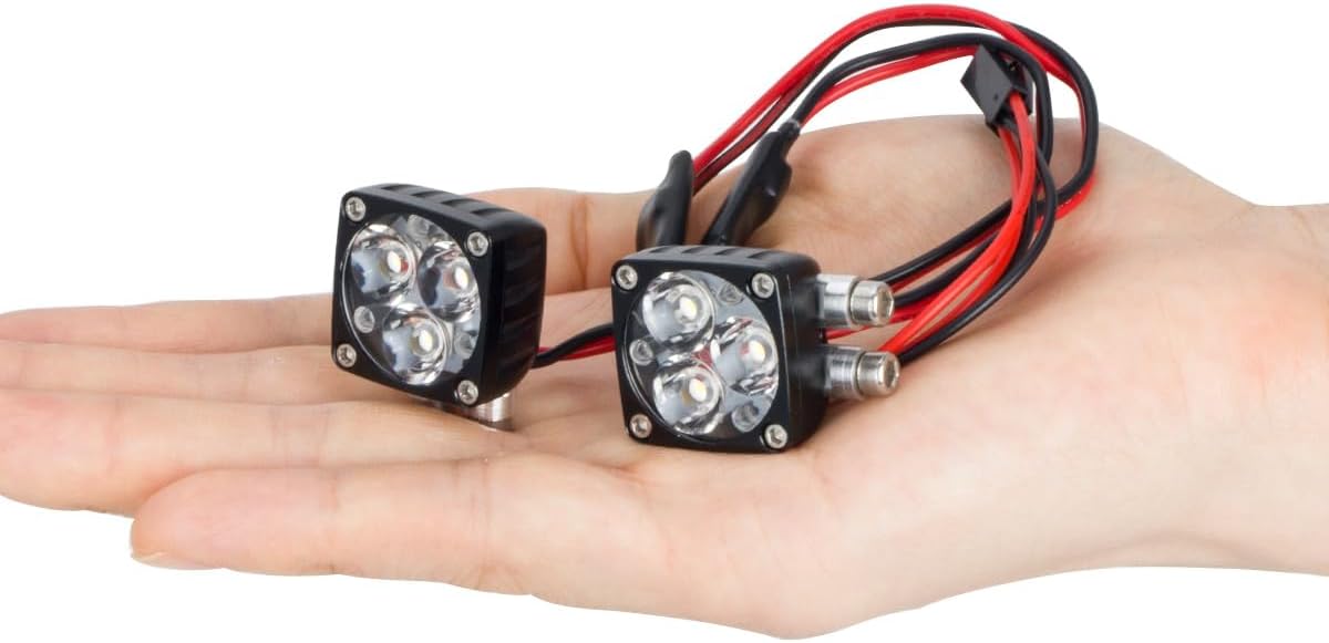 RC LED Superbright A-Pillar Light Square Lamp for 1/8 1/10 RC Crawler Car Axial SCX10 TRX4 Wraith Trail Honcho 4WD RTR Upgrade Parts, 21.5 * 21.5mm