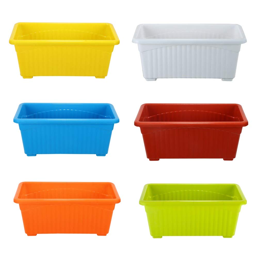 Kraft Seeds by 10CLUB Plastic Window Planters - 6 Pcs (13 Inch, Multicolor) | Pots for Home Plants | Planters for Home Gardening | Floor Pots for Lawns and Gardens | Flower Pots for Home Balcony (B08PCLMXYJ) Amazon Price History, Amazon Price Tracker