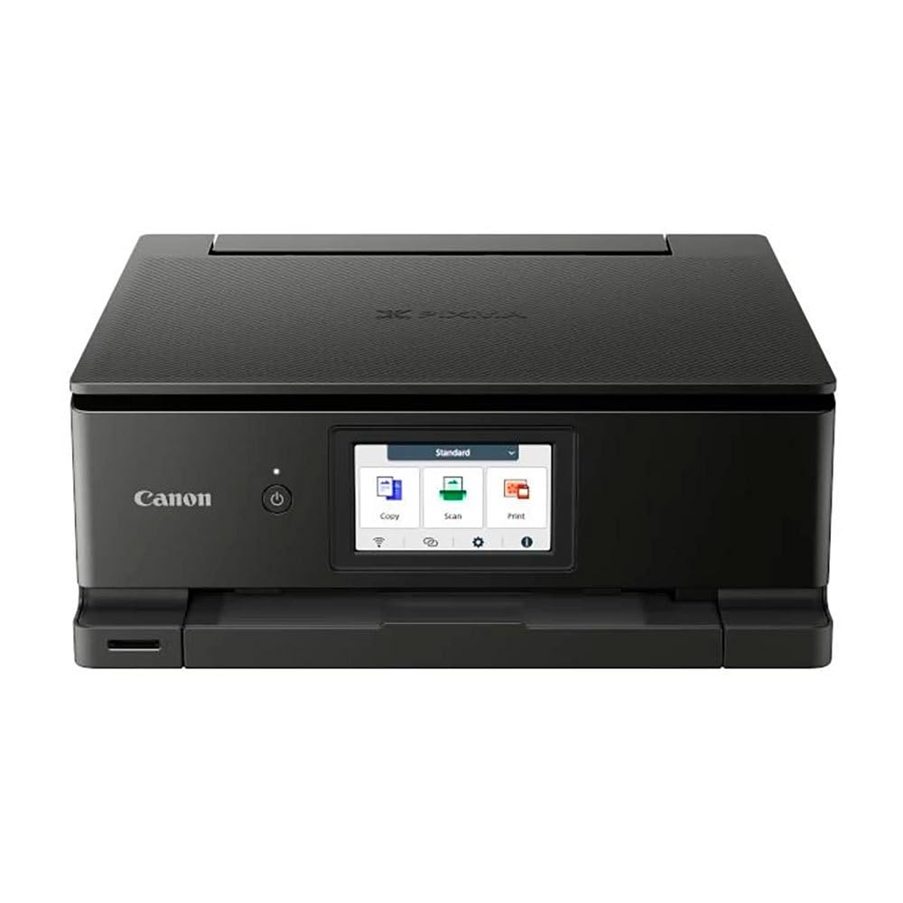 Canon PIXMA TS8750 stampante fotografica wireless multifunzione 3-1 Wireless con 6 inchiostri separati touchscreen 4,3 pollici, stampa fronte retro automatica, stampa senza uso PC, colore: nero