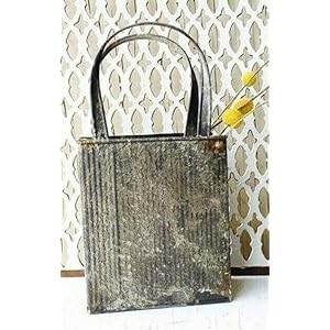 Metal Market Basket Galvanized Rustic Planter Vase Primitive Farmhouse Container for Party Decorations Craft Holiday Home and Christmas Decor