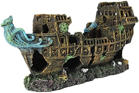 AK212 Aquarium Lost Cruise Wreck Ship Fish Tank Resin Ornament