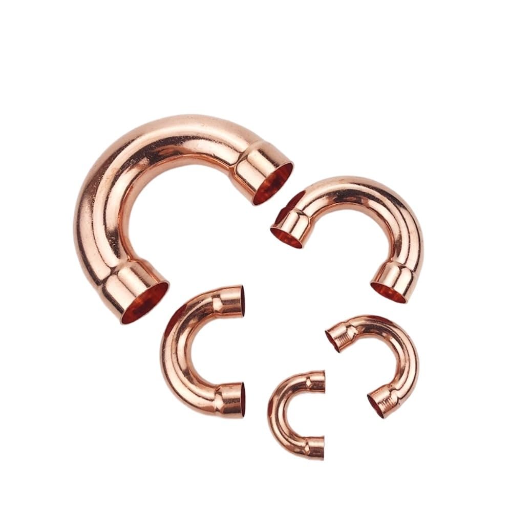 1pc 42mmx1.2mmx95mm ID Weld Socket End Feed Solder 180 Degree Bend Pure Copper Pipe Fitting Brass Hose