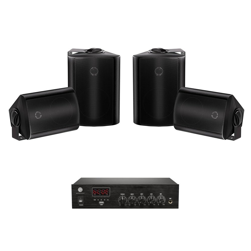 Winston Acoustics Wall Speaker |Jaguar 6 80W Phantom 2 Amplifier | 300 sq.ft Coverage (Black, Pack of 4)-image-46