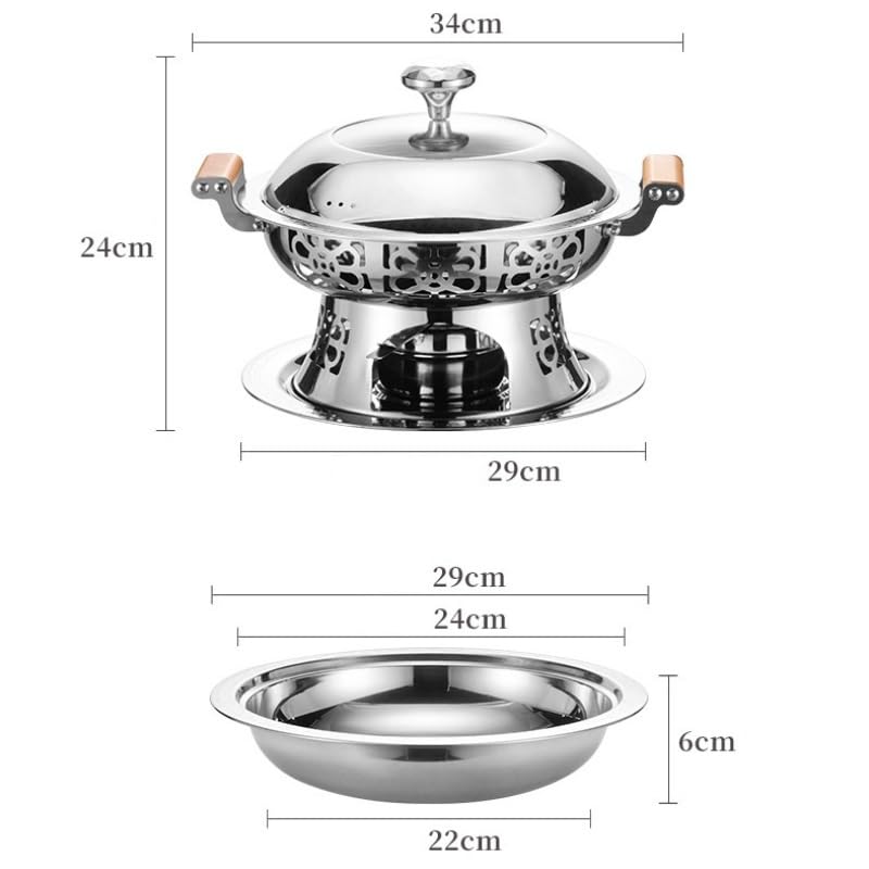 Scaldavivande for Buffet Tondo in Acciaio Inox