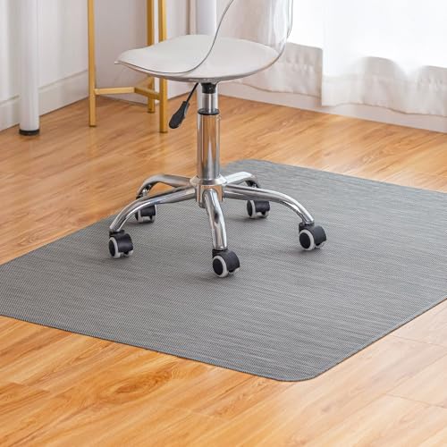 Image of Baroyal Office Chair Mat for Hardwood Floor Under Desk Computer Rolling Chair Mat for Wood /Tile Floor Non-Slip Heavy Duty Desk Rug PVC Plastic Hard Floor Protector 36 inch x 48 inch (Gray)