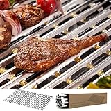 15 Pack BBQ Disposable Aluminum Liners, 12" x 17.7" Disposable Grill Grates Vegetable and Meat Grill for Outdoor BBQ Grill, Grilling Accessories
