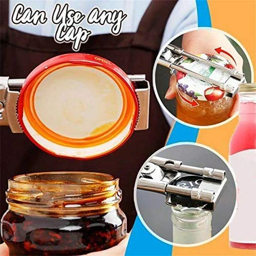 Master Opener Adjustable Jar & Bottle Opener, Adjustable Multifunctional Stainless Steel Can Opener Jar Lid Gripper, Manual Jar Bottle Opener Kitchen Accessories (1Pcs) #TOP2