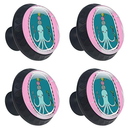 Boutons ronds en verre pieuvre rose pour rénover facilement une commode