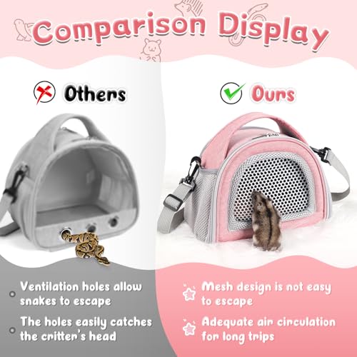 Yudodo Hamster Carrier Guinea Pig Carrier Bag Small Animal Sugar Glider Pouch Gerbil Hedgehog Portable Travel Carrier Outdoor Hangbag Flying Squirrel Rat Carrier  thumb #3