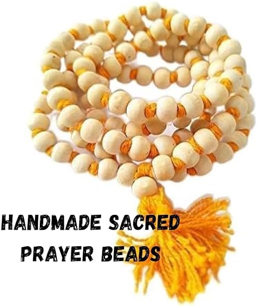 Tulsi Jap Mala for Meditation and Japa – 108 Beads Sacred Hindu Prayer Rosary with Red Tassel – Spiritual Necklace for Puja, Chanting, Yoga & Mindfulness Set Of 2 Jap mala - Image 2