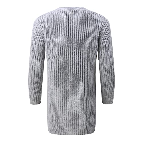 YHEGHT Suéter masculino moda casual casaco elástico suéter cardigã blusa blusa longa meias de neve,