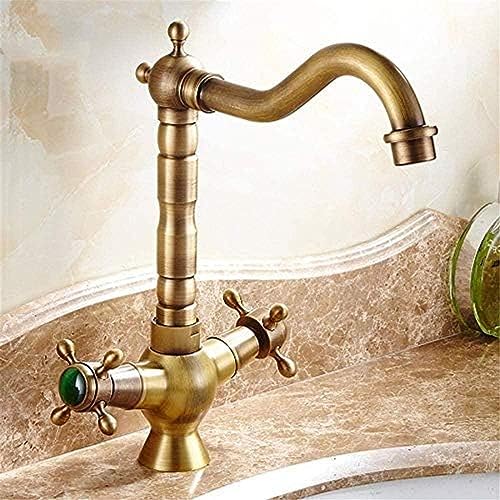 Robinet lavabo cuivre style antique mitigeur eau chaude froide surélevé