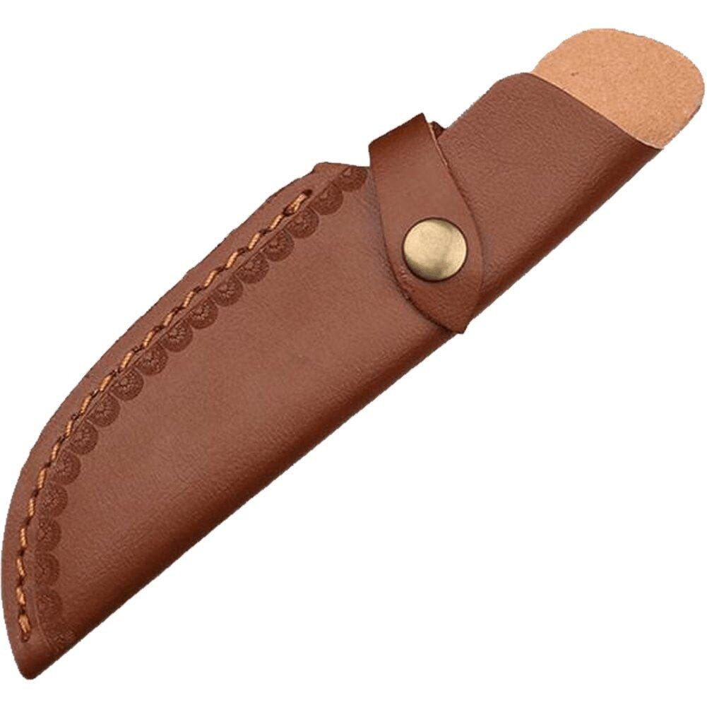 Sanfly Brown Handmade Leather Knife Sheath, Hunting Knife Sheath, Survival Knife Sheath, Knife Sheath Leather Case With Snap Closure Knife Protective Cover