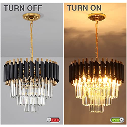 Suspension E14 Cristal Noir Doré pour Éclairage Réussi