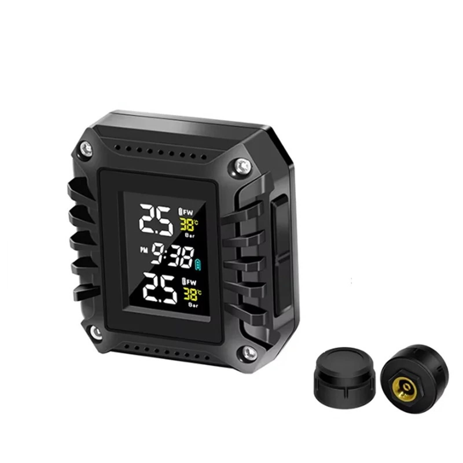 Allarme per Auto di Sensori Pressione Pneumatici TPMS per Moto Tempo Reale della Pressione della | Sistema di monitoraggio Display LCD wireless con impermeabile
