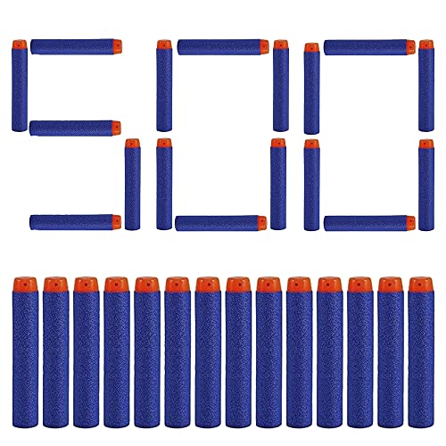 500 Dardos para Accesorios Nerf, 7,2 cm, para Pistola de Dardos N-Strike/Elite/X- Shot Blasters, Color Azul y Naranja