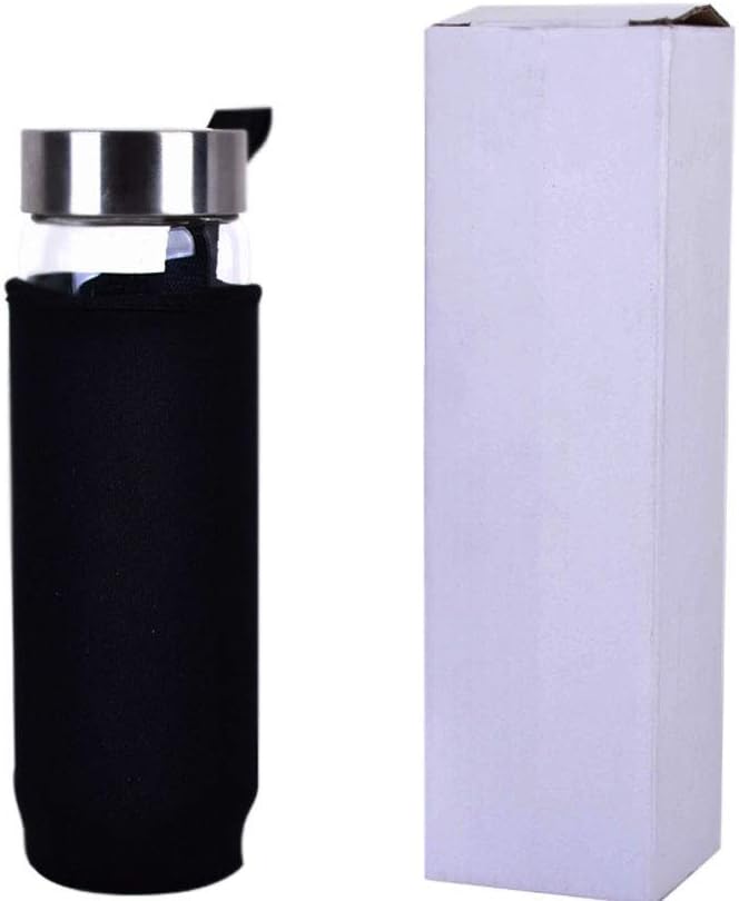 Crystal Water Bottle Reusable Gem Glass Water Bottle for Making Crystal Infused Gem Water Decorated with Natural Quartz Crystal Wand Stick 550Ml