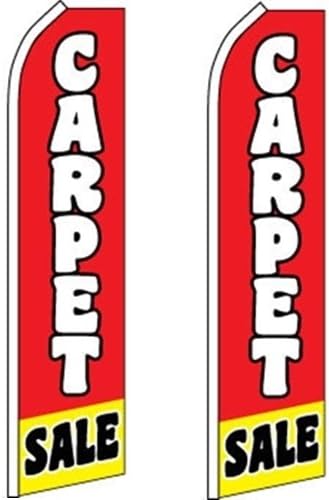 2 Swooper Flutter Feather Flag CARPET SALE Red White Yellow