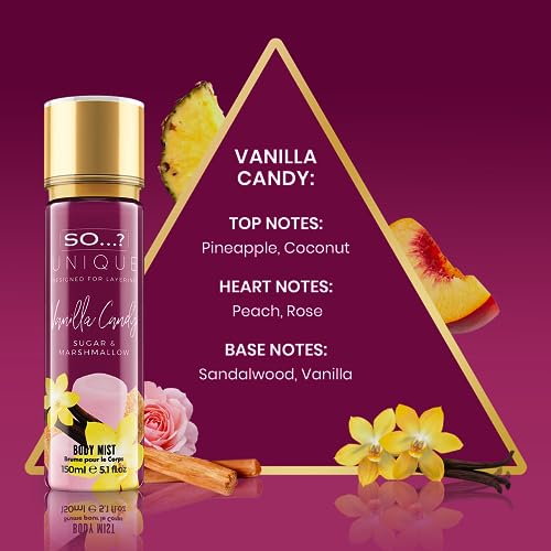 So…? Unique Vanilla Candy Deluxe Duo Womens Gift Set, 150ml Body Mist Fragrance Spray & 100ml Body Lotion Toiletries Set. - Image 3