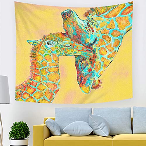 Tapiz de pared decorativo KnSam: tapices de jirafa en poliéster 150x130 cm 5