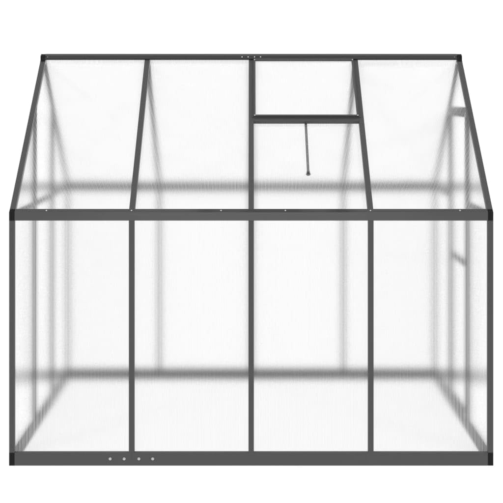 Aluminiowa i poliwęglanowa szklarnia ogrodowa na zewnątrz warzywa sadzonka dom z oknem i drzwiami zimowy schronienie dla roślin antracyt 224 x 169 x 195 cm