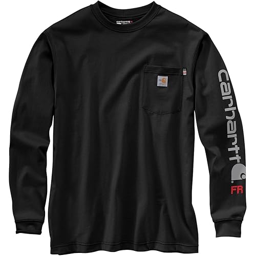 Carhartt Men's Flame Resistant Force Loose Fit Lightweight Long-Sleeve Logo Graphic T-Shirt