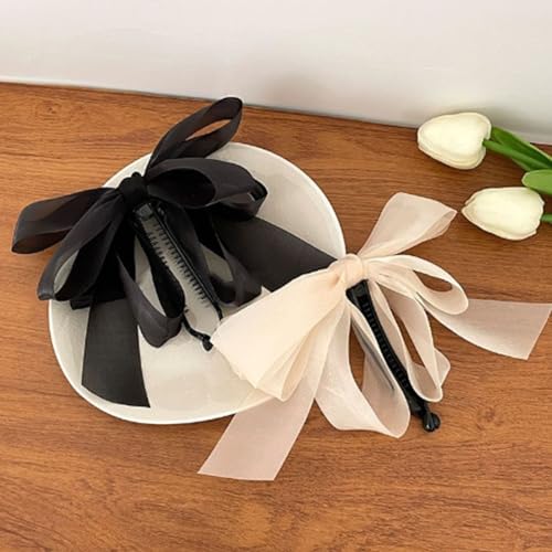 Set de 2 pinzas para cabello con diseño de lazo miniatura 4