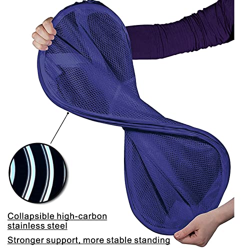 Image of BATTOO Deluxe Strong Mesh Pop up Laundry Hamper Basket with Side Pocket Foldable Hamper for Laundry Room, Bathroom, Kids Room, College Dorm or Travel Royal Blue