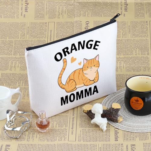 VAMSII Tabby Cat Lover Gift Momma Makeup Bag - Orange Cat Mom Cosmetic Bag - Owner Gift3