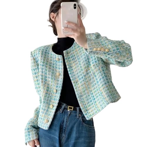 Manteau court en tweed noble veste d'hiver style coréen raffiné