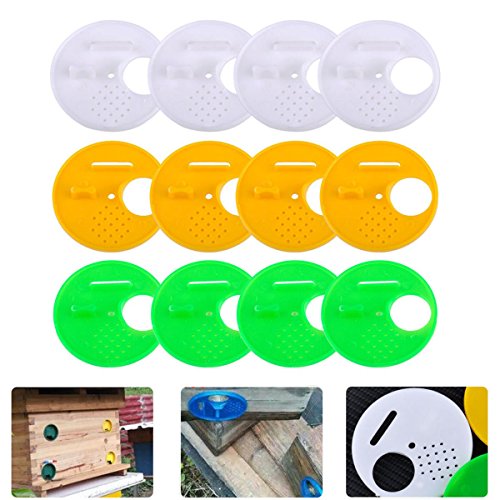SODIAL 12pcs 3 Colors Beekeepers Beehive Box Entrance Gates 68mm Beekeeping Tools Equipment for Top Bar Hives Nuc