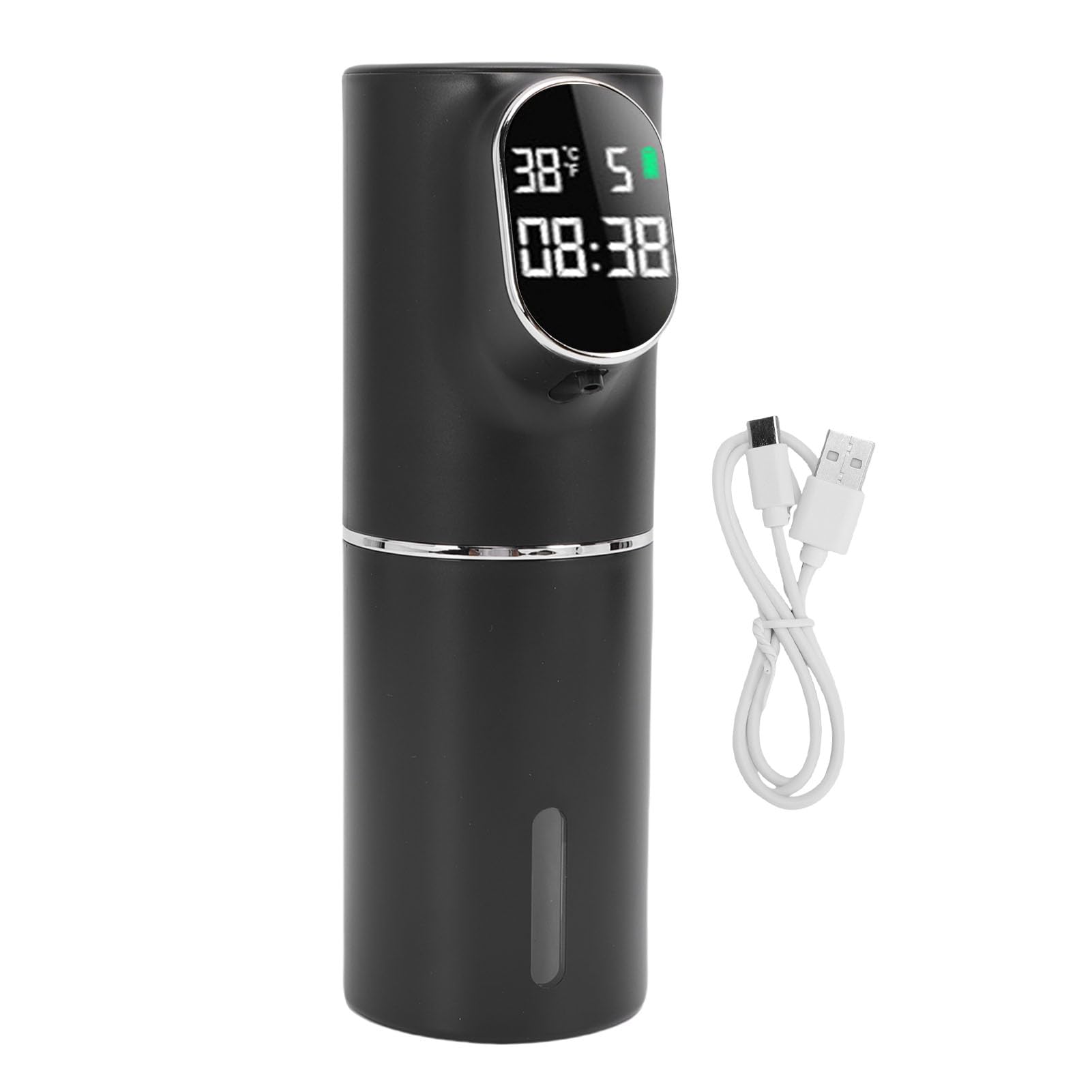 Dispensador automático de jabón espumoso Dispensador eléctrico de jabón de Manos sin Contacto Recargable por USB con Sensor Inteligente 320 ml Gran Capacidad para Cocina Baño (Negro)