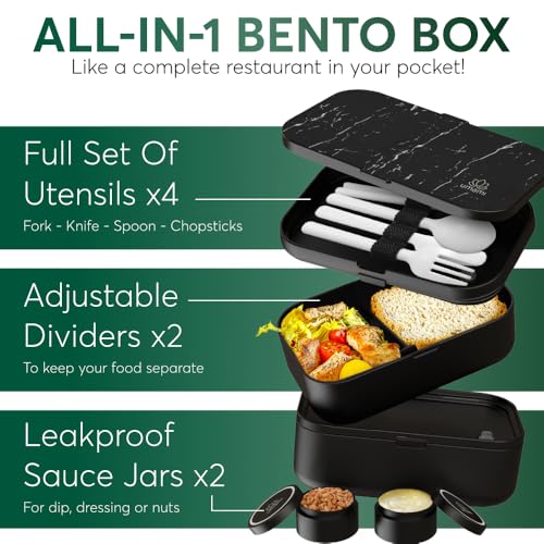 Image of Umami Bento Box Adult, Leakproof, All-in-1 Lunch Containers for Adults