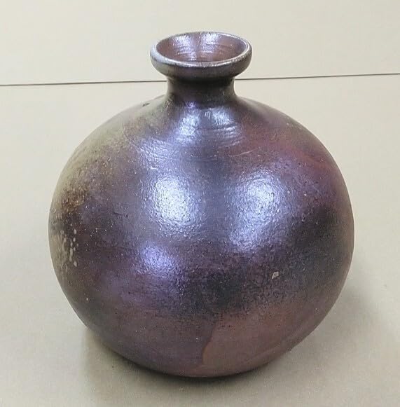 備前焼 松園 かぶら徳利 幅 約13.5cm 高さ 約14cm