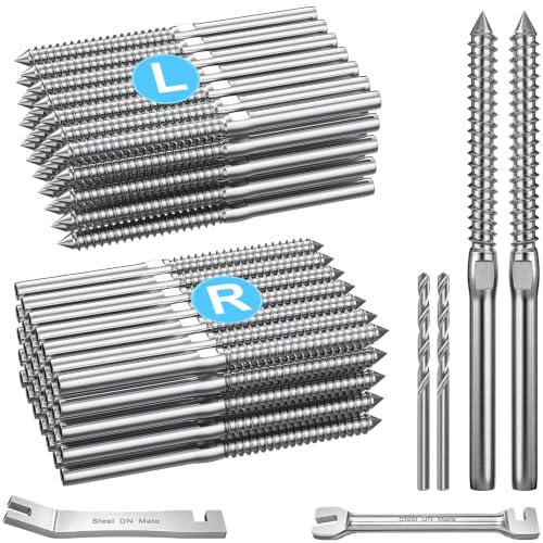 Cable Railing Hardware 1/8" T316 Swage Lag Screws for Wood Post 100Pack