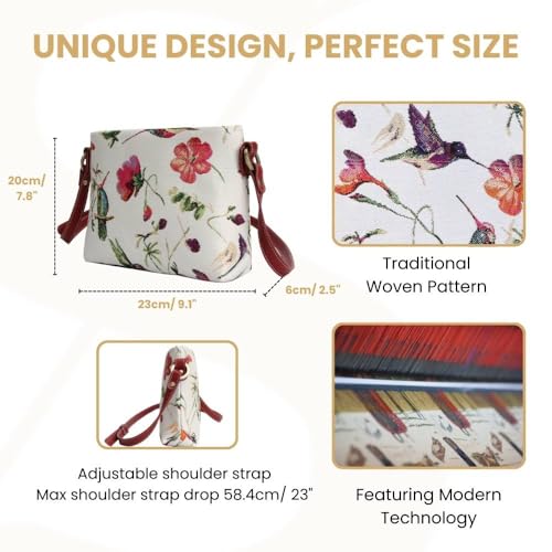 Image of Signare Tapestry Crossbody Bag Sling Shoulder Purse for Women
