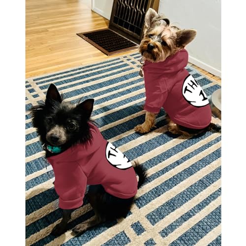 Dog Hoodie Pet Clothes for Small Dogs Thing 1 Printed Hoodies Medium Puppy Hooded Sweatshirt Pullover Outfit(Wine Red,M) - Image 4