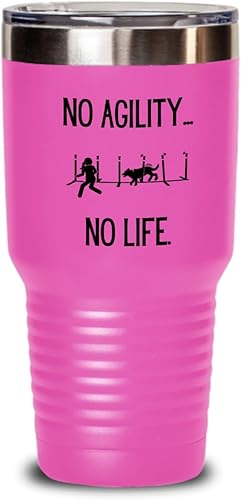Miniatura 7 de Agility Dog Life, regalo para entusiastas de la agilidad, vaso aislado y frío caliente con tapa para competidores de perros, texto negro 20 o 30 0z.