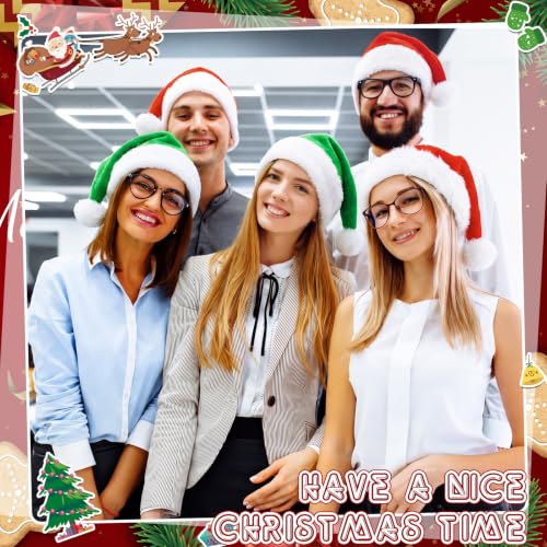 Image of Vicenpal 20 Pcs Santa Hats Bulk for Adults, Red and Green, Classic