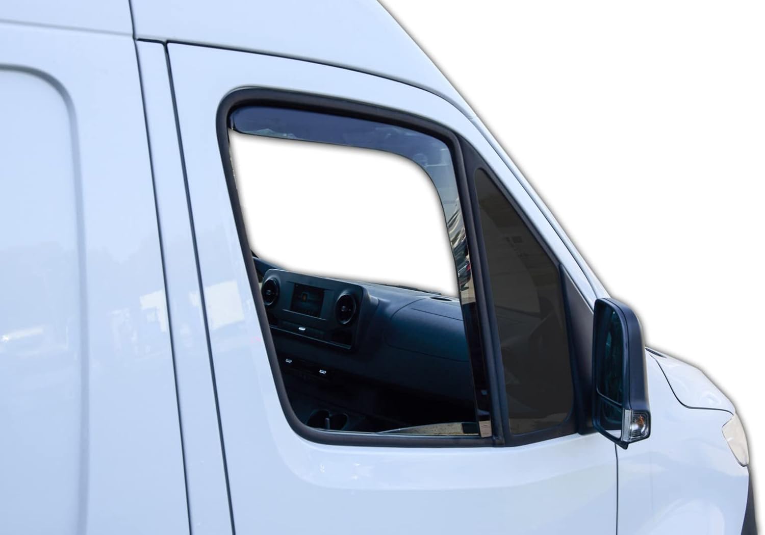 in Channel Rain Guards for Car Windows 2019-2026 Mercedes Benz Sprinter W907, Durable Window Visors Vent Deflectors 2 pcs.