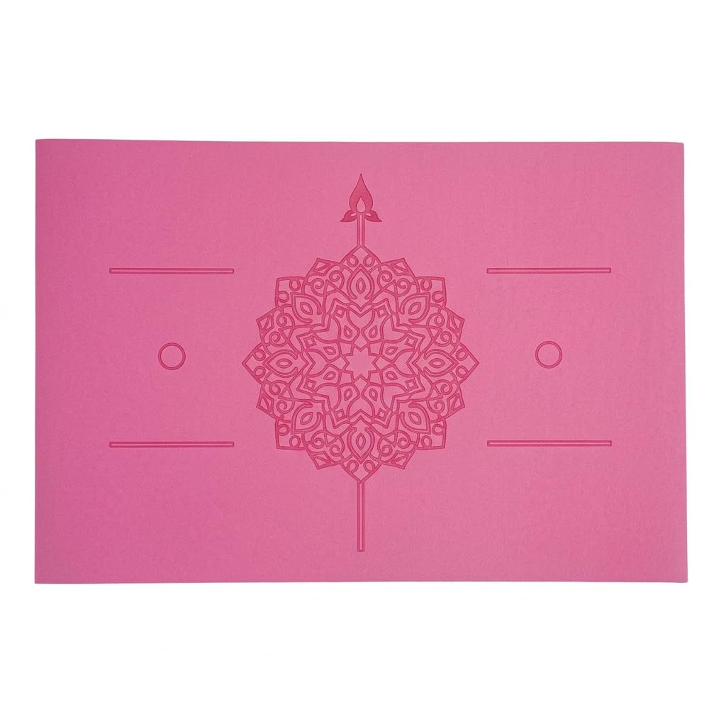 Home Gym Exercise Mat for Fitness, Non-Slip Workout Mat, Pilates Mat with Alignment, Thick Exercise Cushion, TPE Fitness Pad Princess Pink-image-45